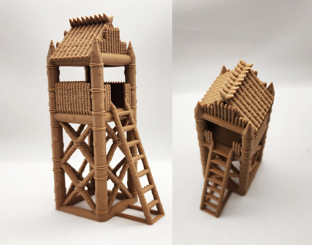 Medieval Palisade Lookout Tower - Tabletop Terrain (No Supports)