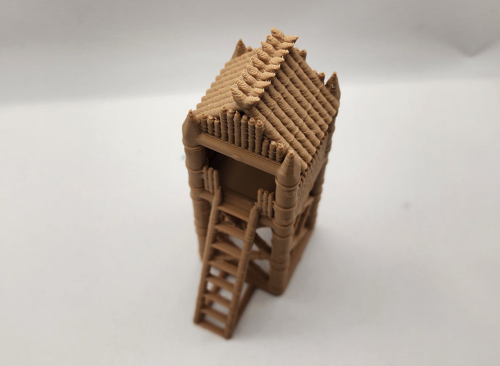 Medieval Palisade Lookout Tower - Tabletop Terrain (No Supports)