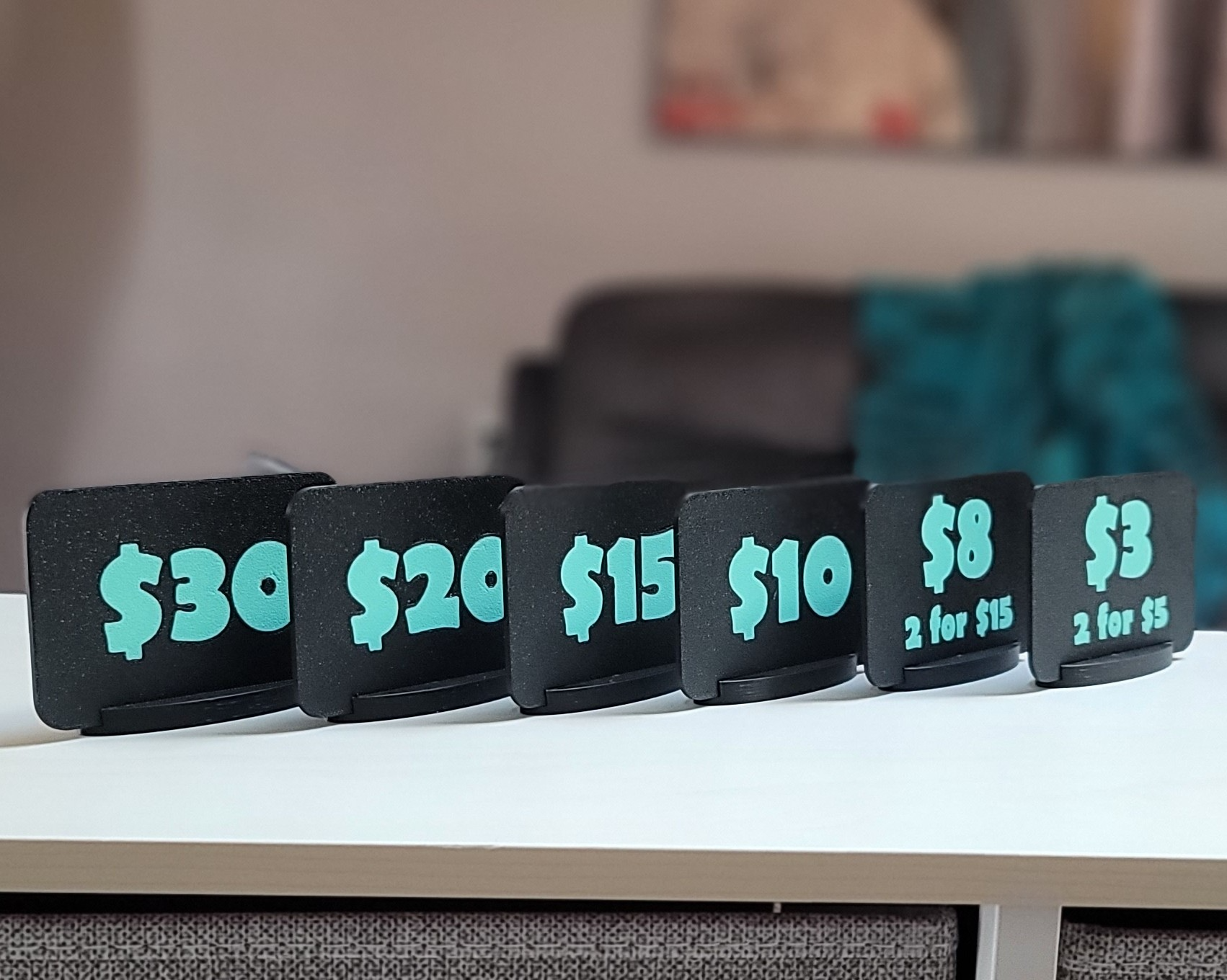Price Signs with Oval Stands - Dollar & Euro