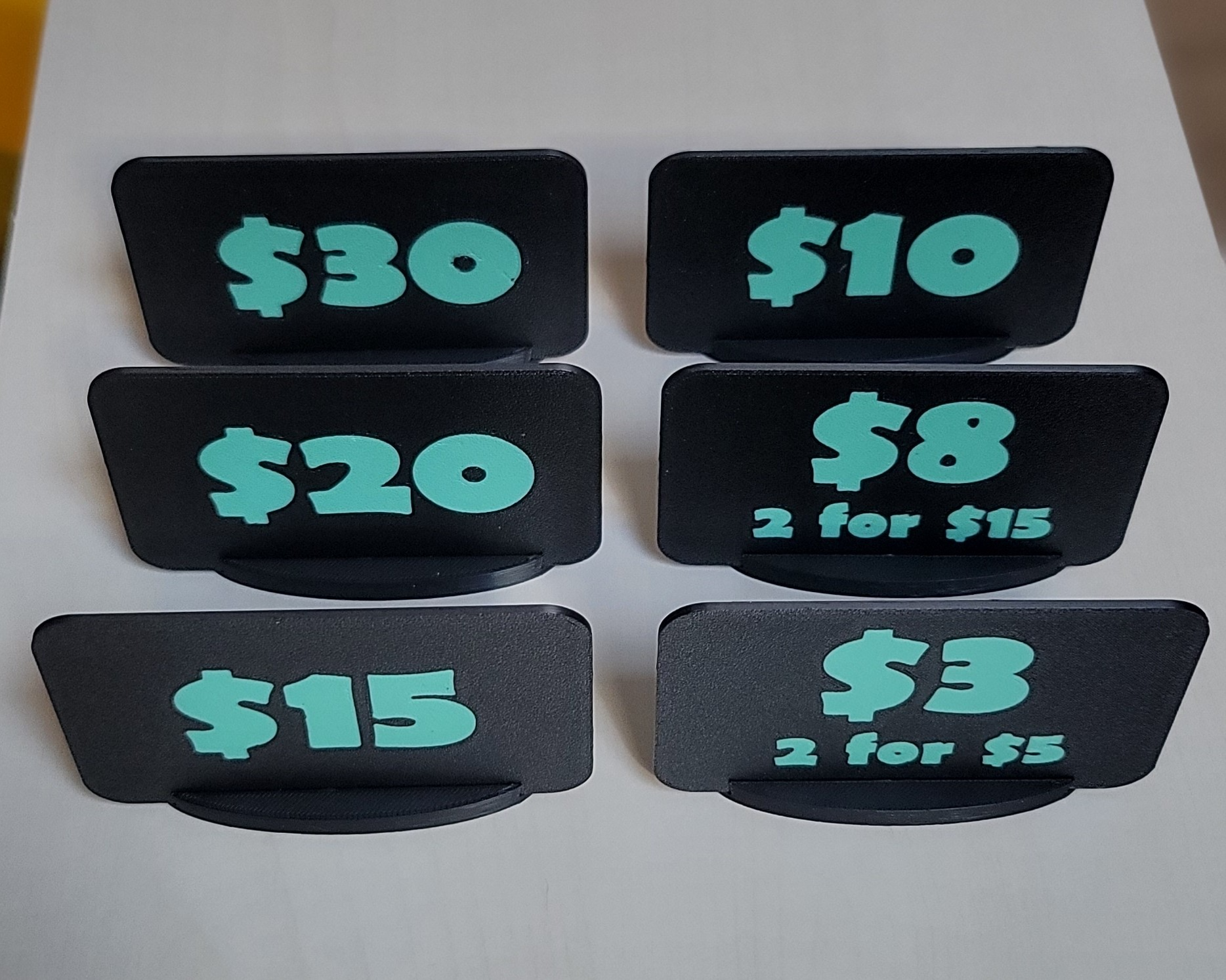 Price Signs with Oval Stands - Dollar & Euro