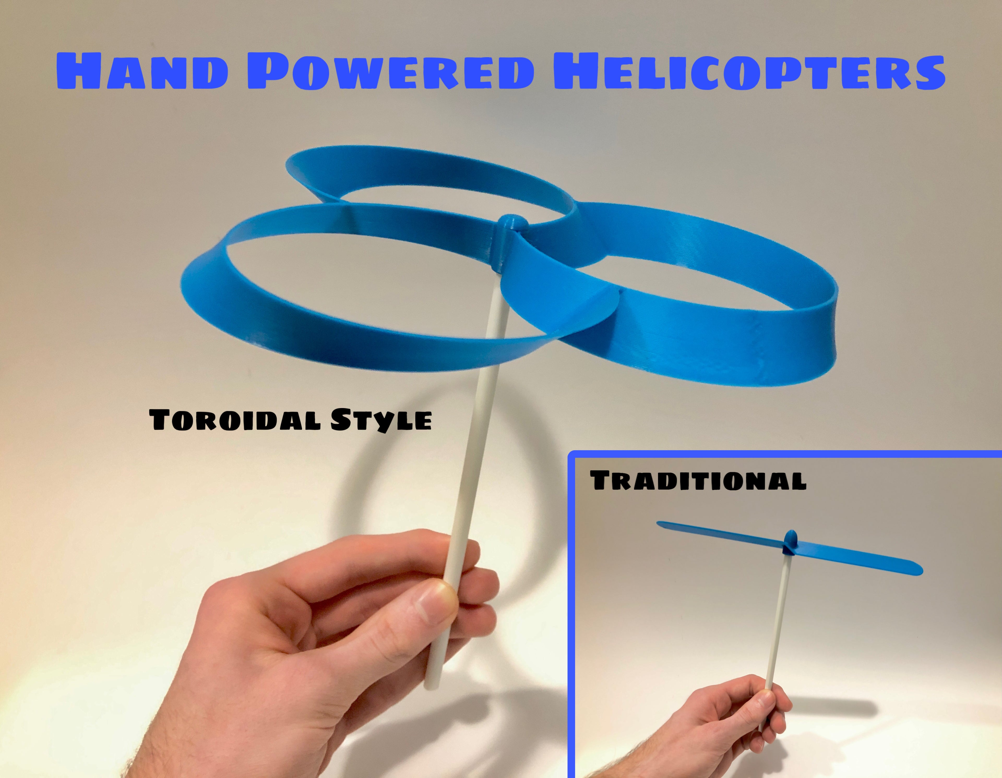 Hand Powered Helicopter Propeller Toy