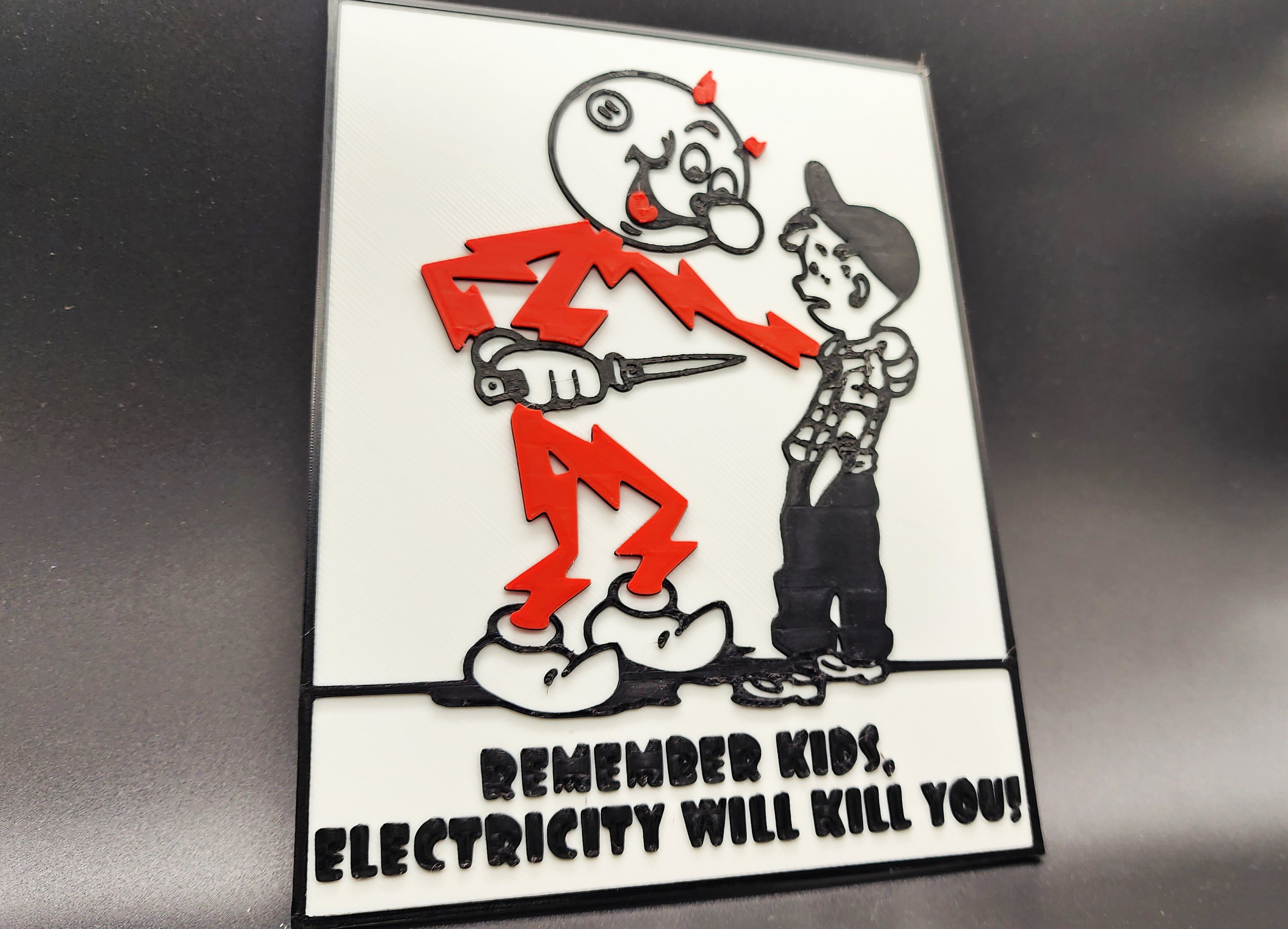 Electricity Will Kill You - Multicolor Warning Sign