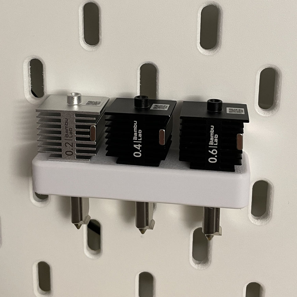 3-4 Nozzle Pegboard Holder (Bambu Lab A1 Mini / IKEA Skadis Compatible)