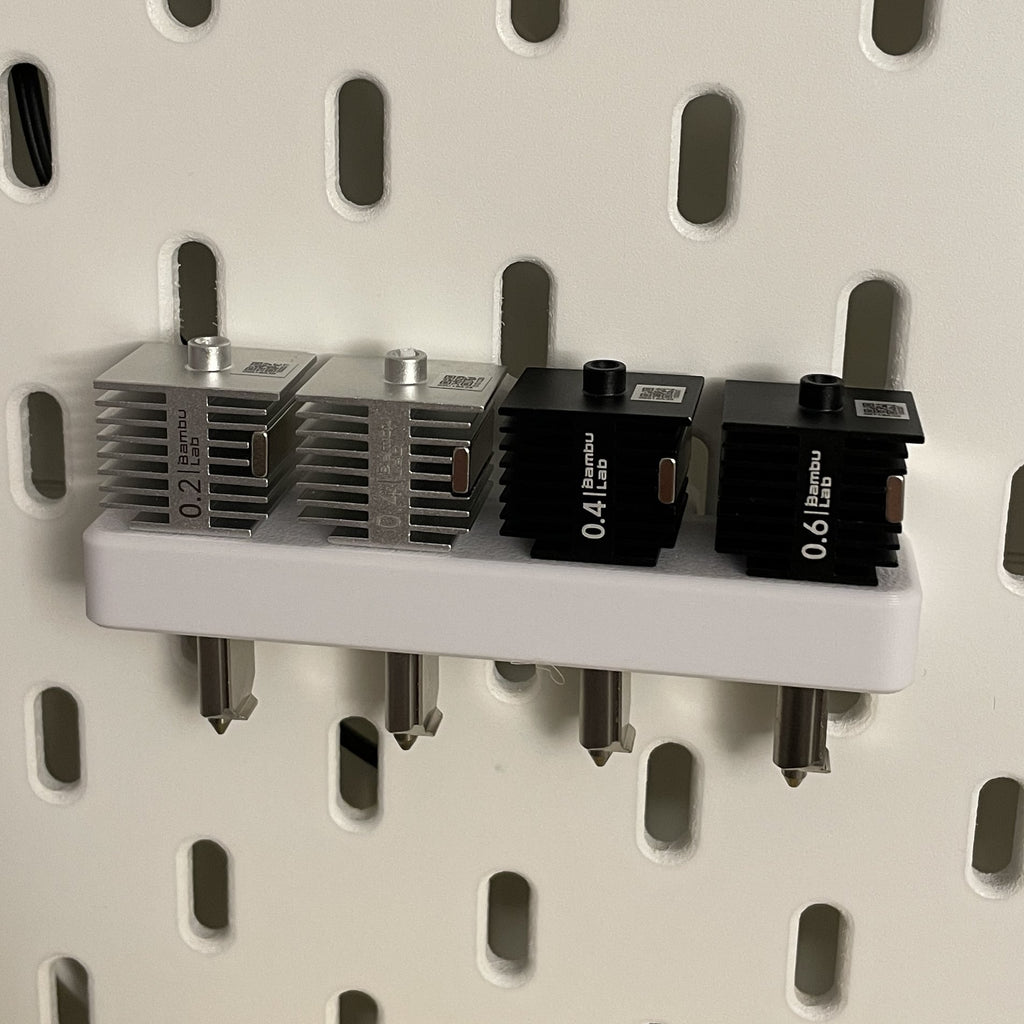3-4 Nozzle Pegboard Holder (Bambu Lab A1 Mini / IKEA Skadis Compatible)