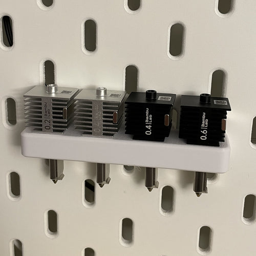 3-4 Nozzle Pegboard Holder (Bambu Lab A1 Mini / IKEA Skadis Compatible)