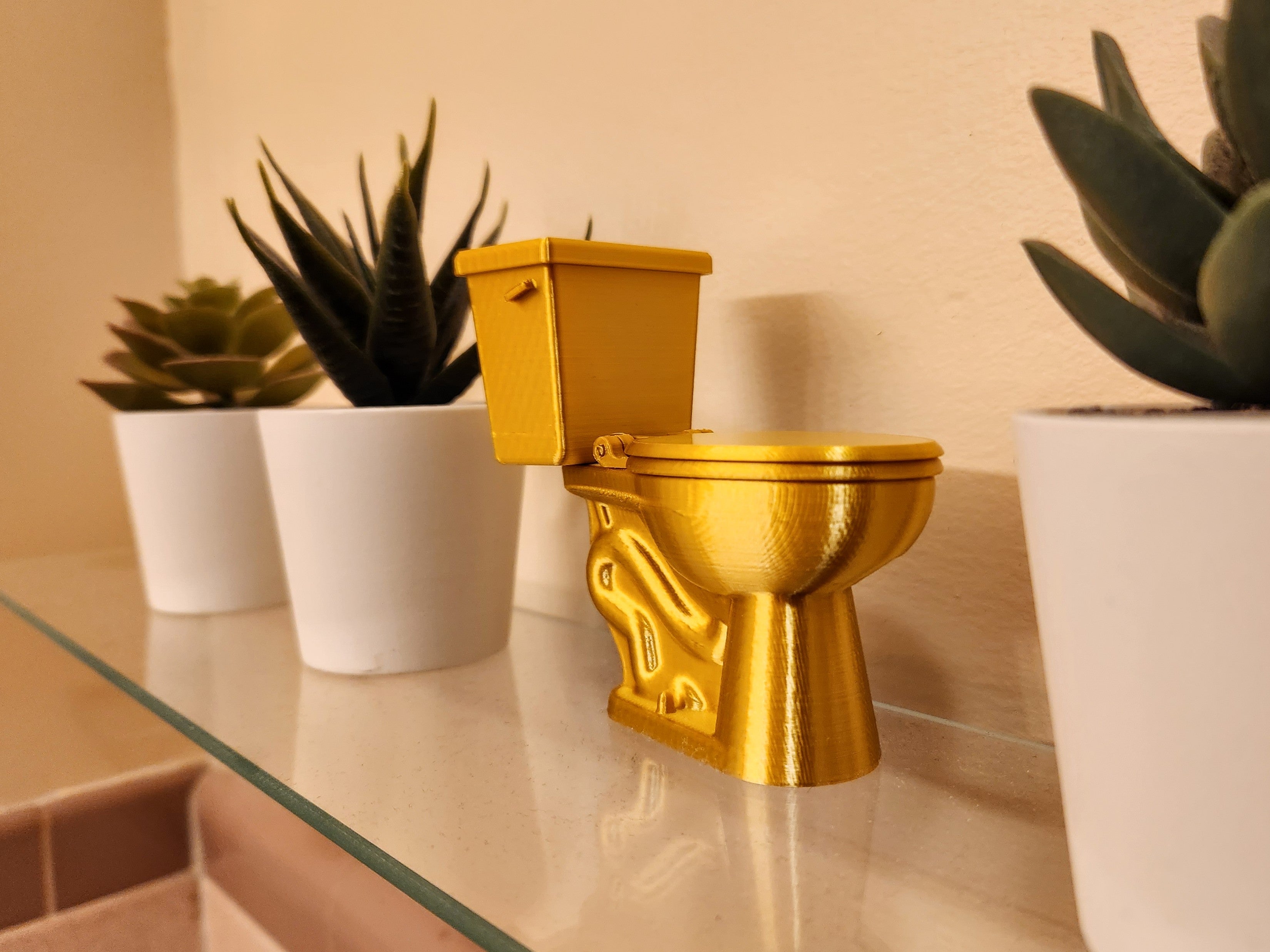 The Golden Toilet - Miniature Dollhouse Furniture