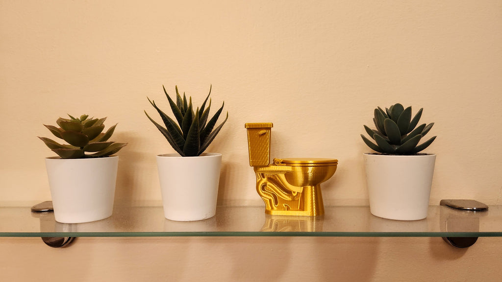 The Golden Toilet - Miniature Dollhouse Furniture