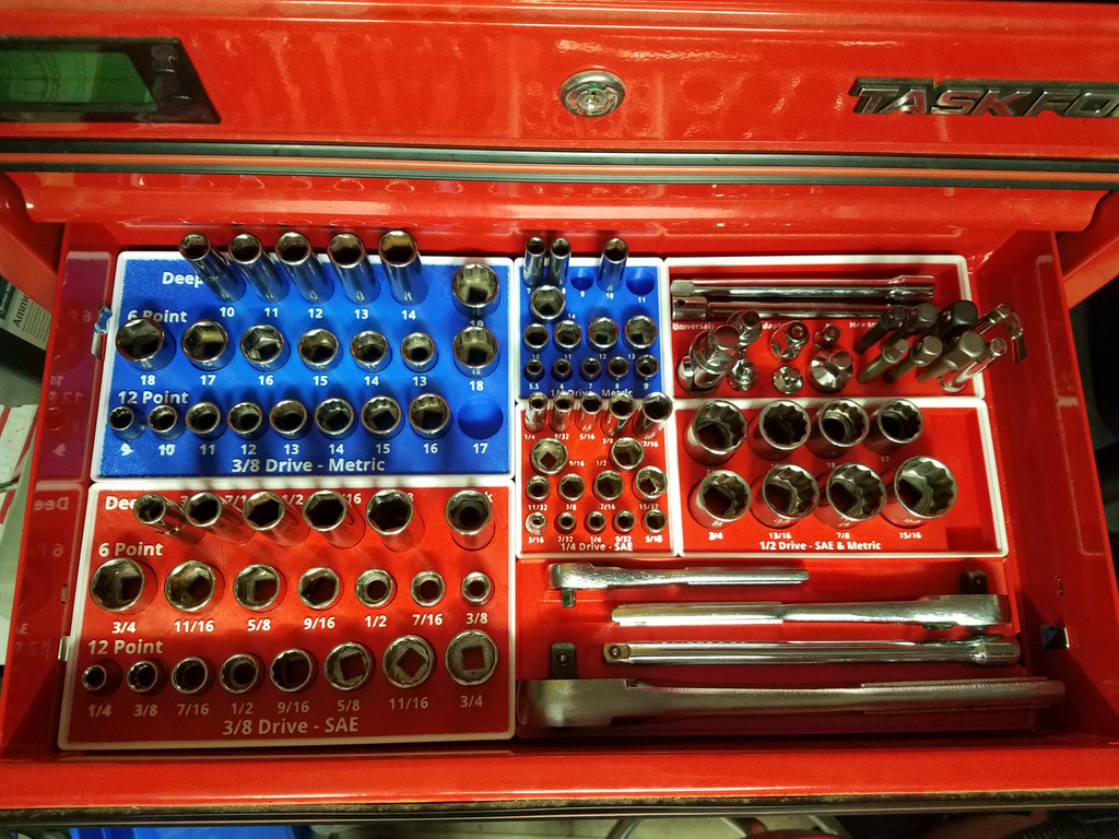 Socket & Ratchet Drawer Organizer - Gridfinity