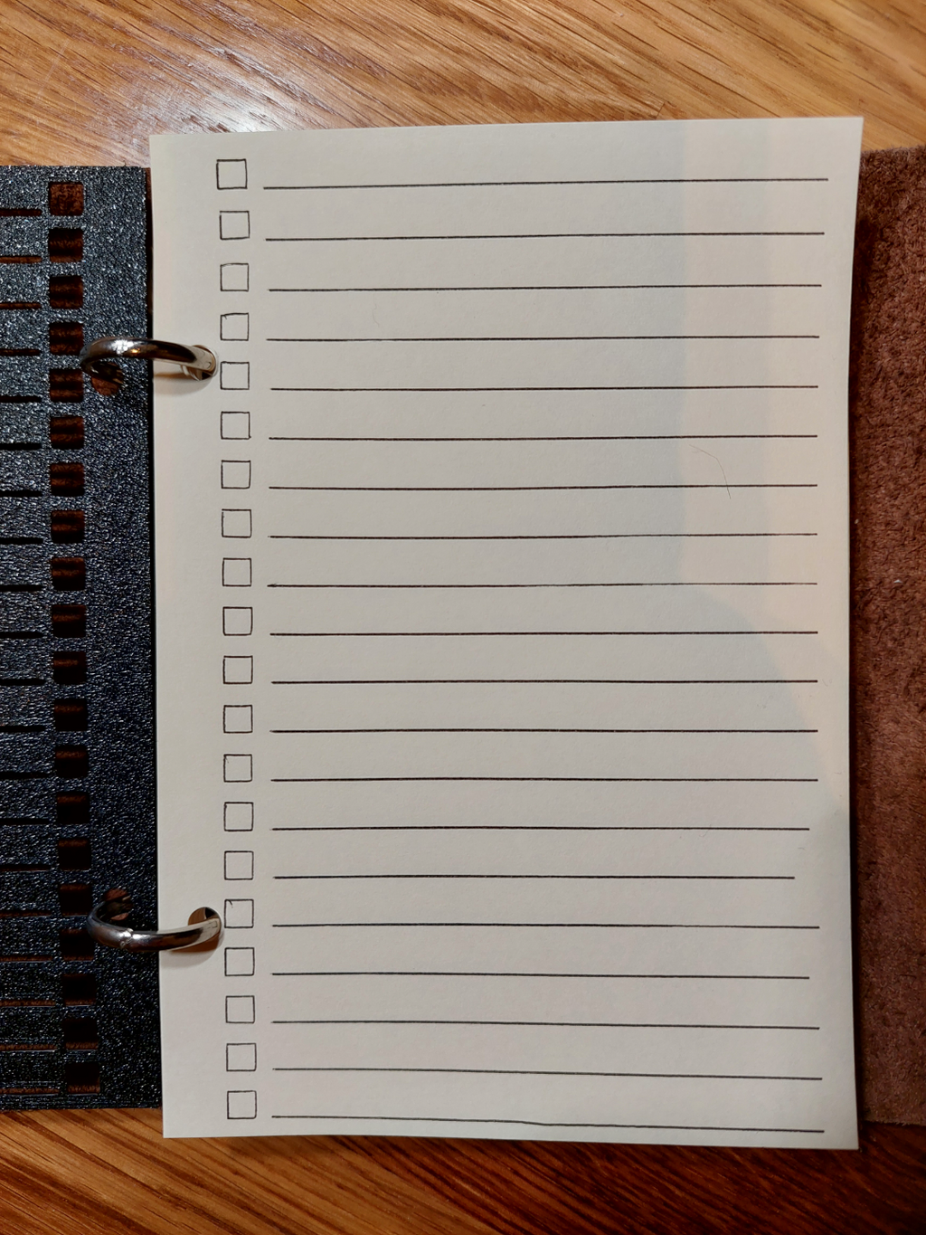 Diary TODO 20 rows list template 100x143 mm sheet