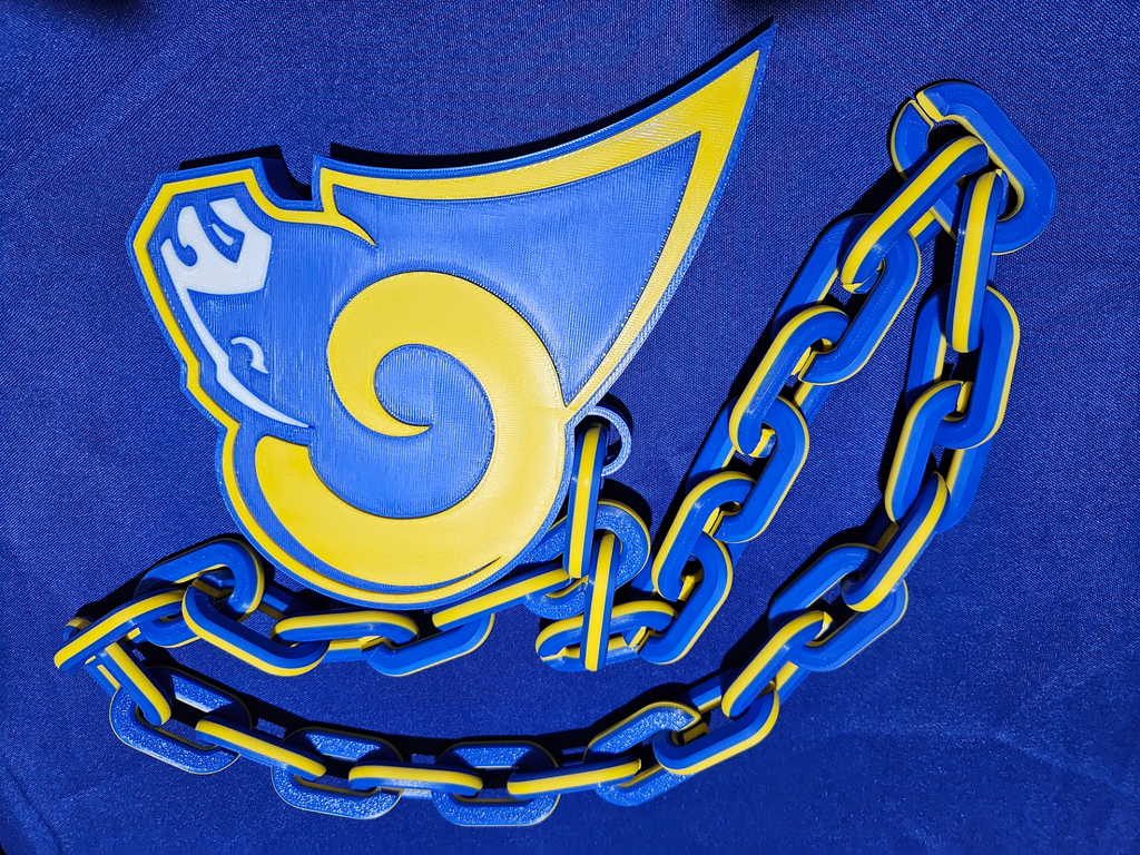 Los Angeles Rams Old Logo Big Emblem and Chainlink