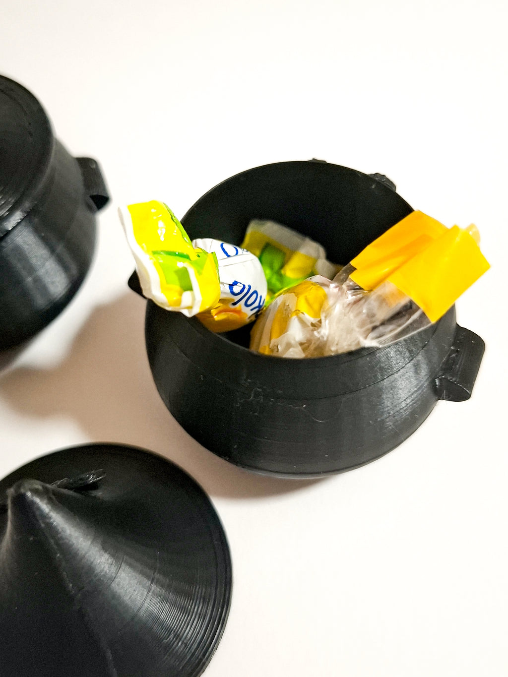 Witch's cauldron and hat box