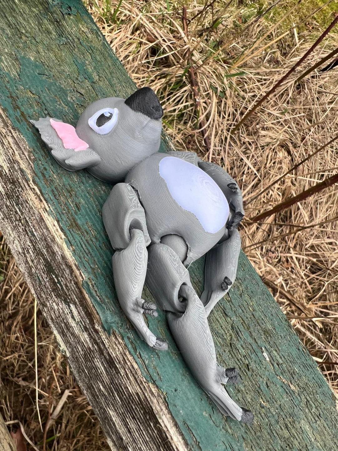 Koala bear print in place articulated jointed animal / toy MULTICOLORED compatible and pre painted