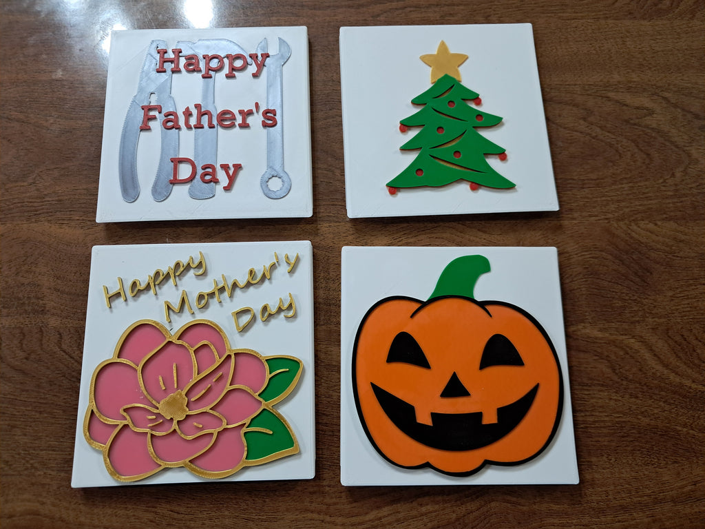 Desk Decor System with Interchangeable Faceplates