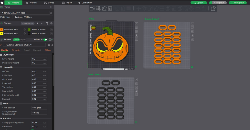 Jack Skellington Halloween Pumpkin Emblem Chain