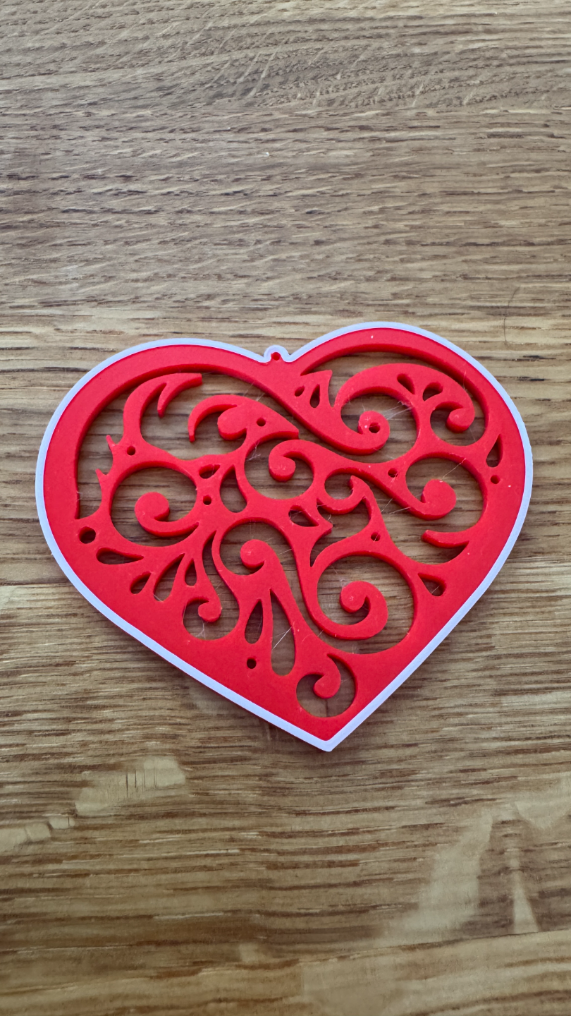 Heart Shaped ornaments set -Two color & Easy print