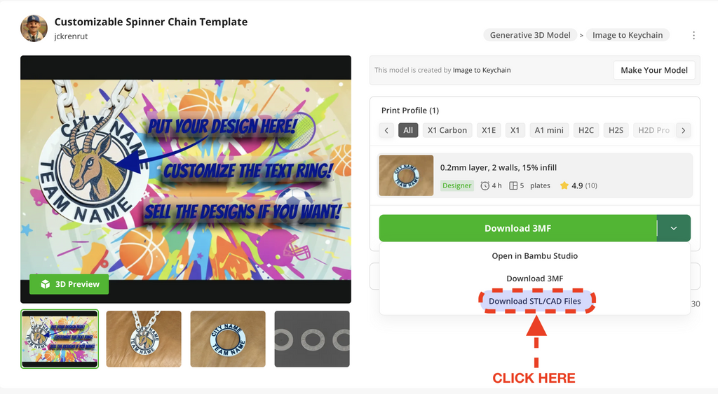 Customizable Spinner Chain Template