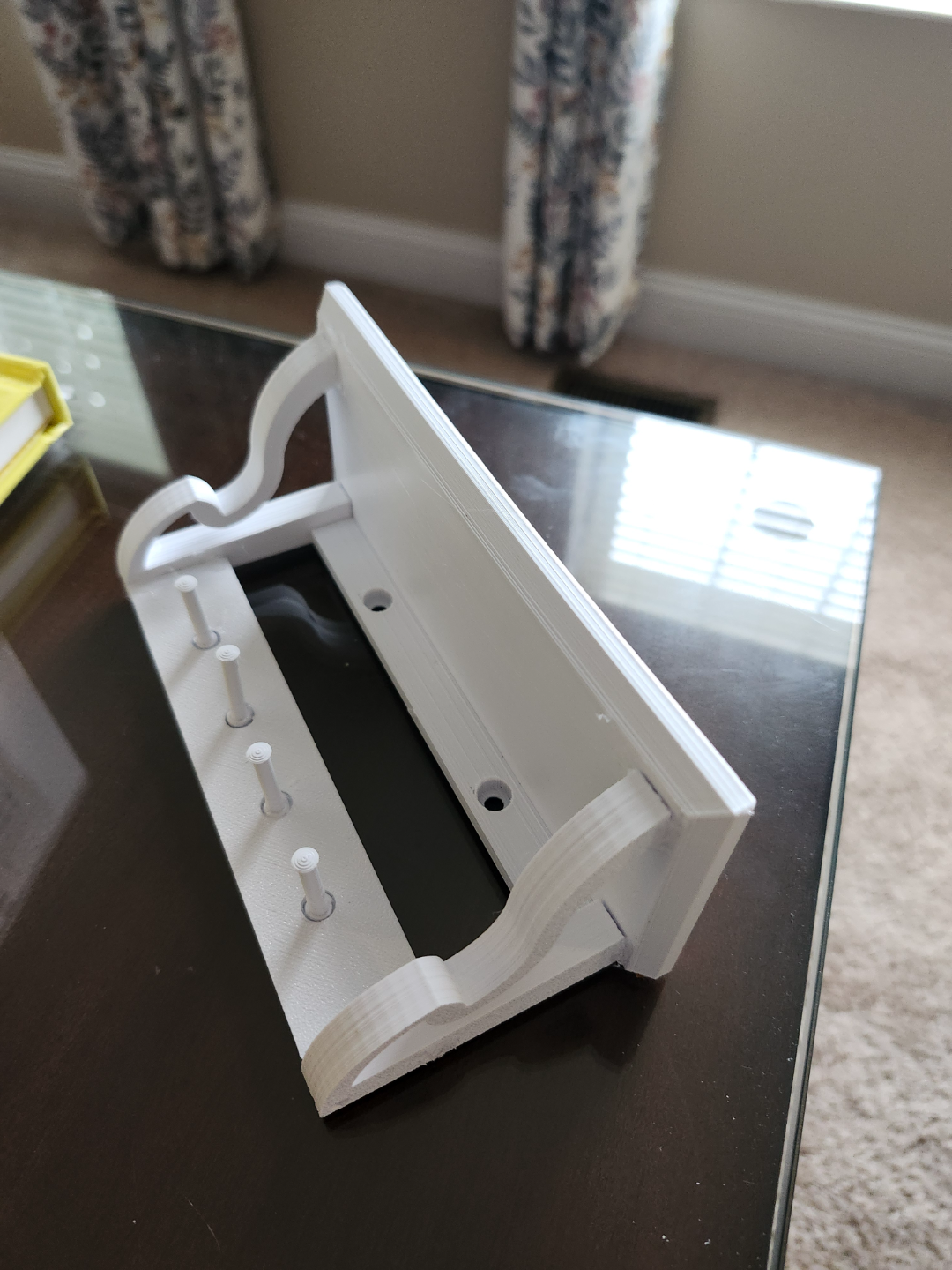 3d printed shelf with holes for drywall screws