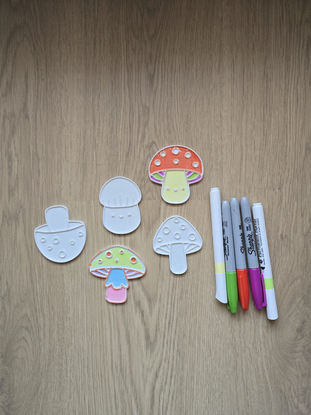 Mushroom Coloring Cute Kawaii Set Marker