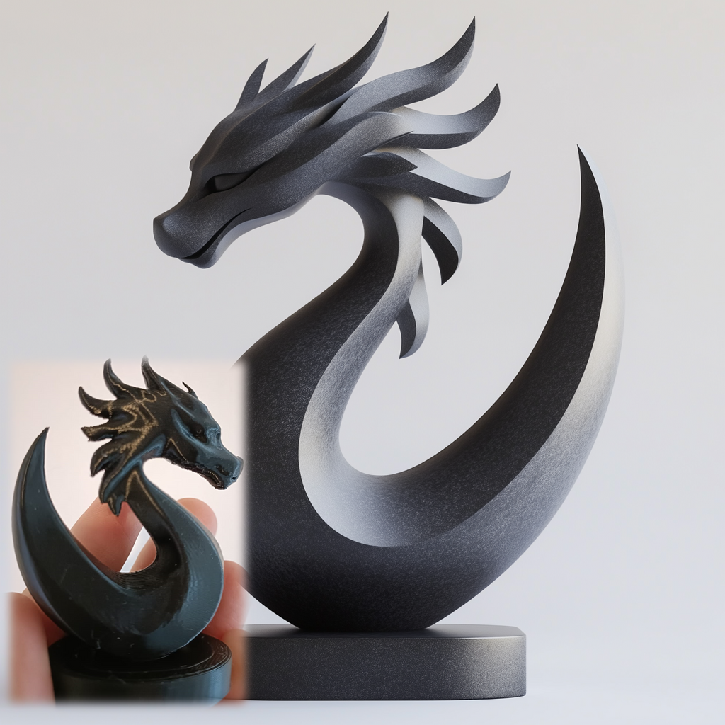 Dragon on Pedestal Sculpture