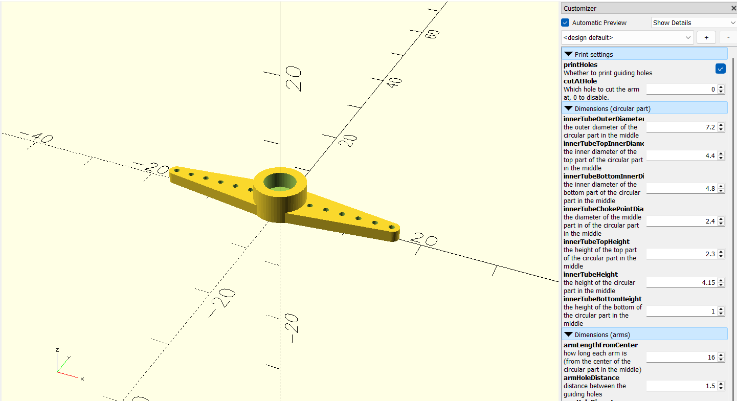 CyberBrick servo motor arm replacement