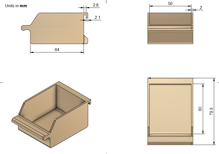 Hanging Storage Box for HSW, Multiboard and bare