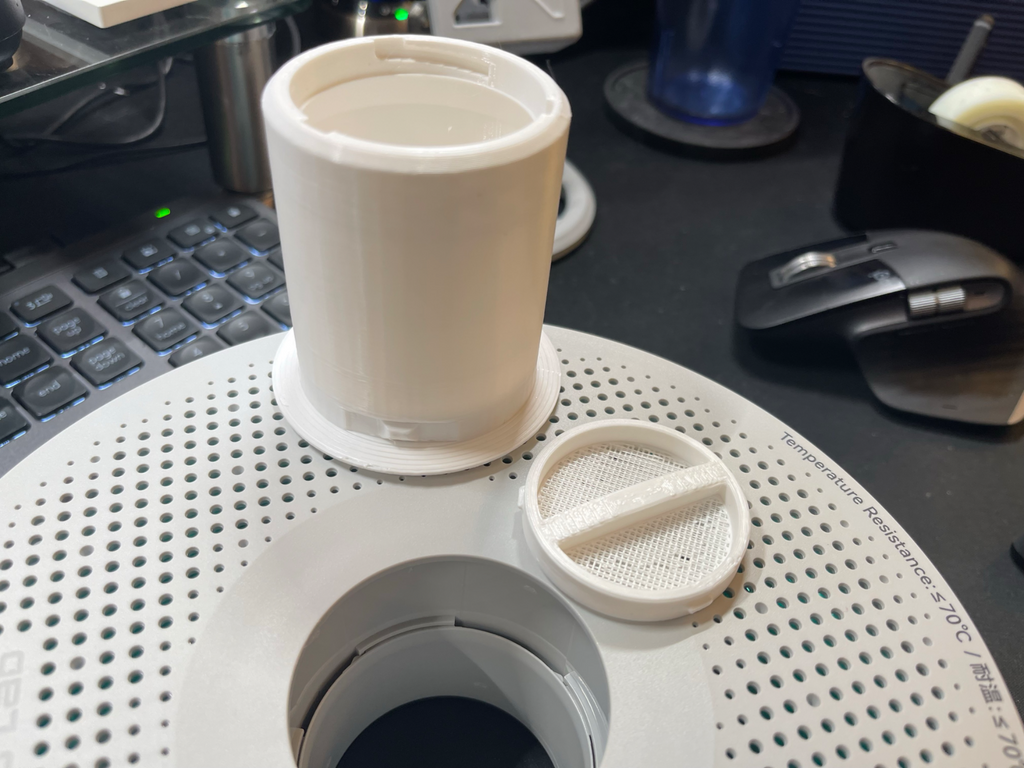 Snap-fit Spool Desiccant Containers + Hygrometer