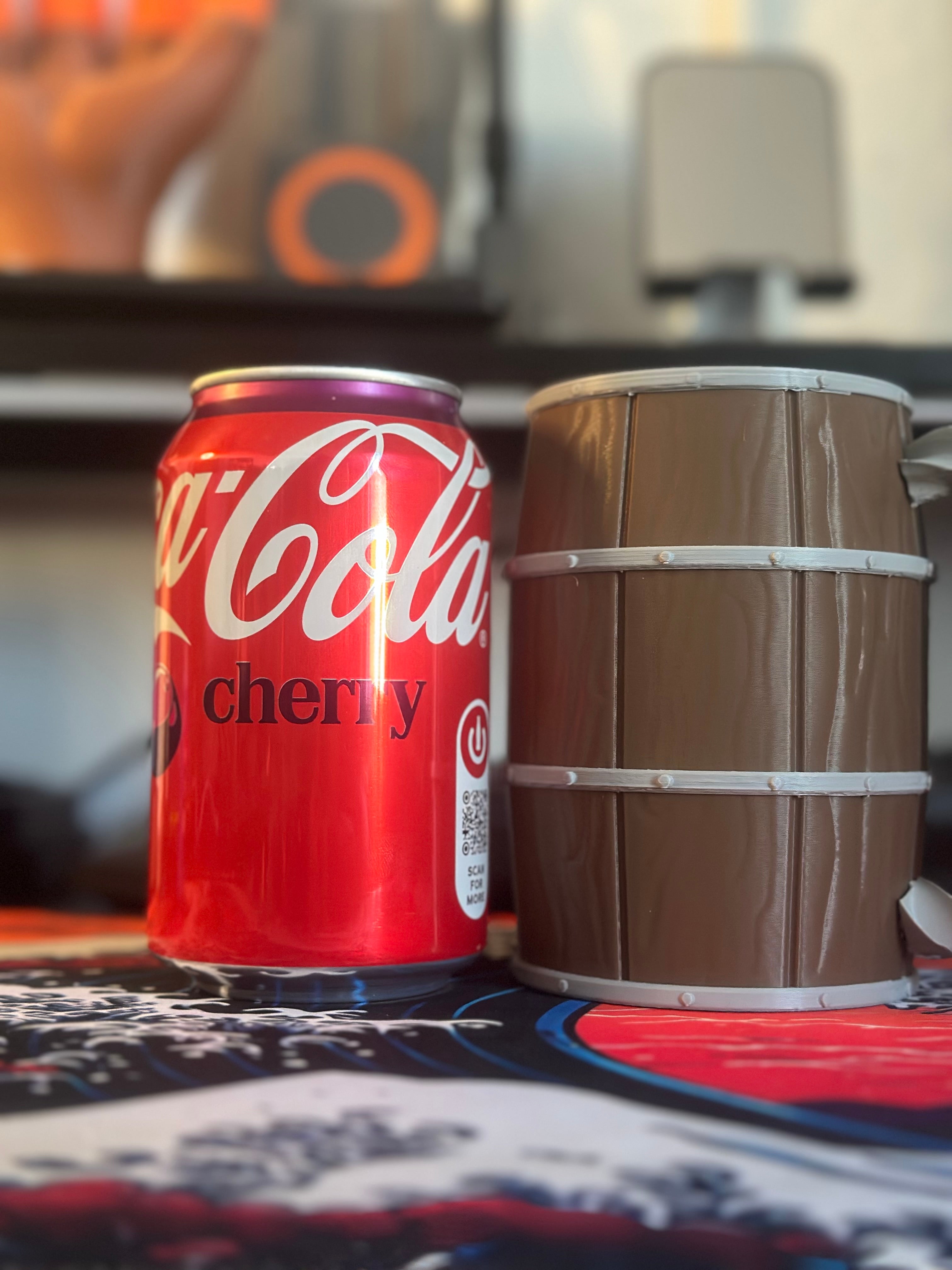 Handled Barrel Can Coozie with Texture - 330ml