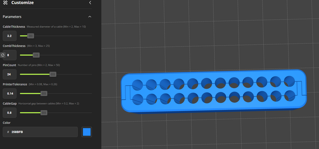 Parametric PC Cable Combs