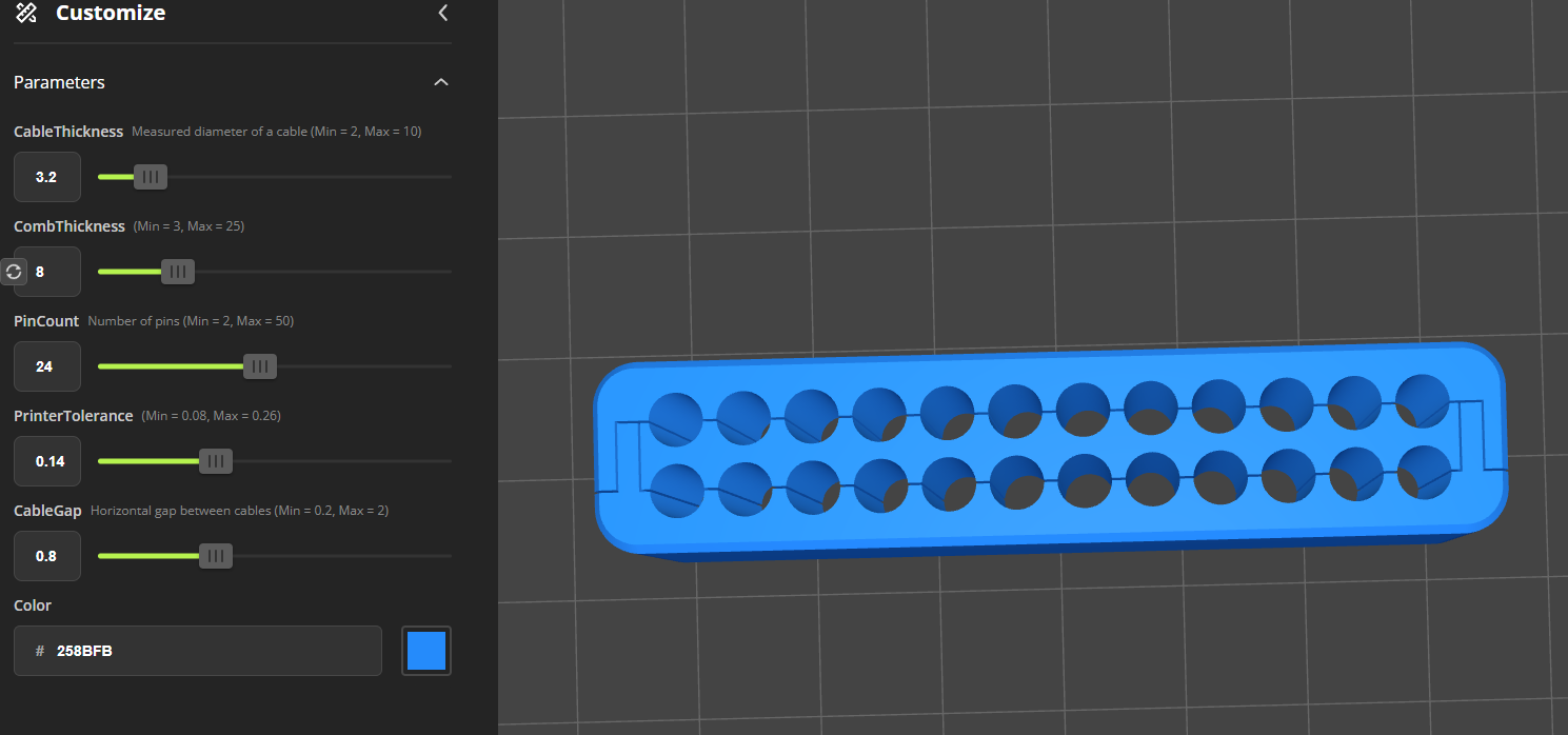 Parametric PC Cable Combs