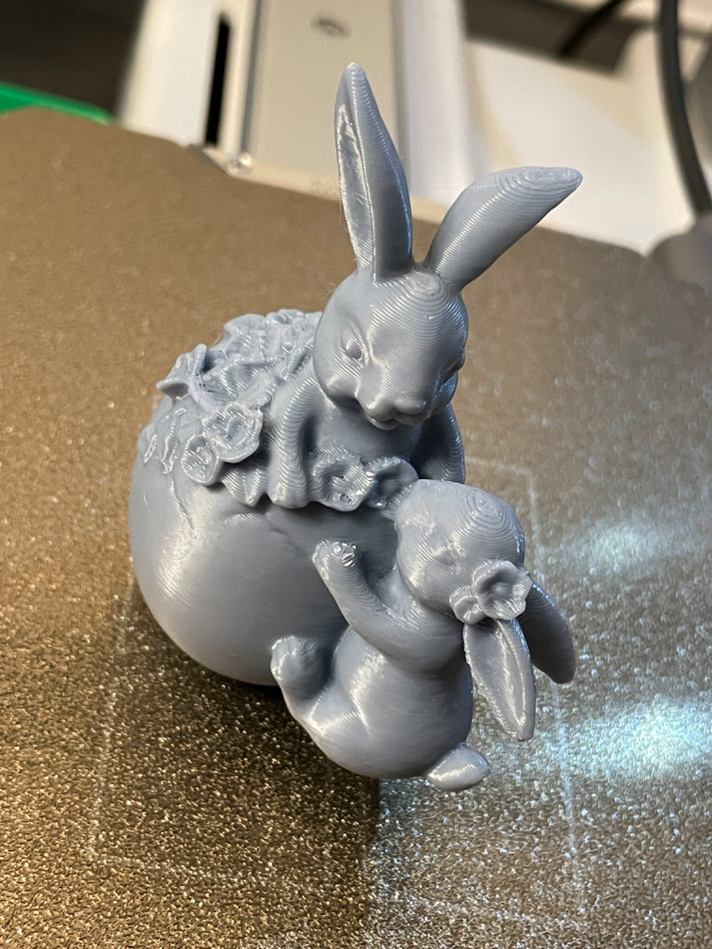 Cute easter bunny in easter Egg