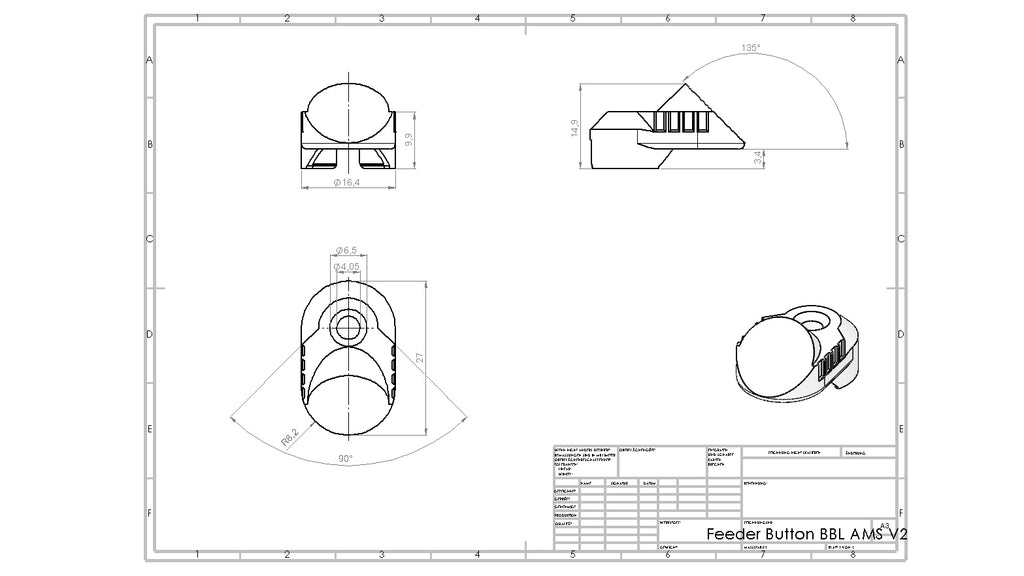 AMS Feeder Button NEW - also with PTFE tube [Bambu Lab X1/ X1C]