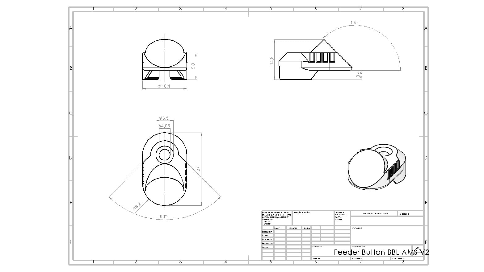 AMS Feeder Button NEW - also with PTFE tube [Bambu Lab X1/ X1C]