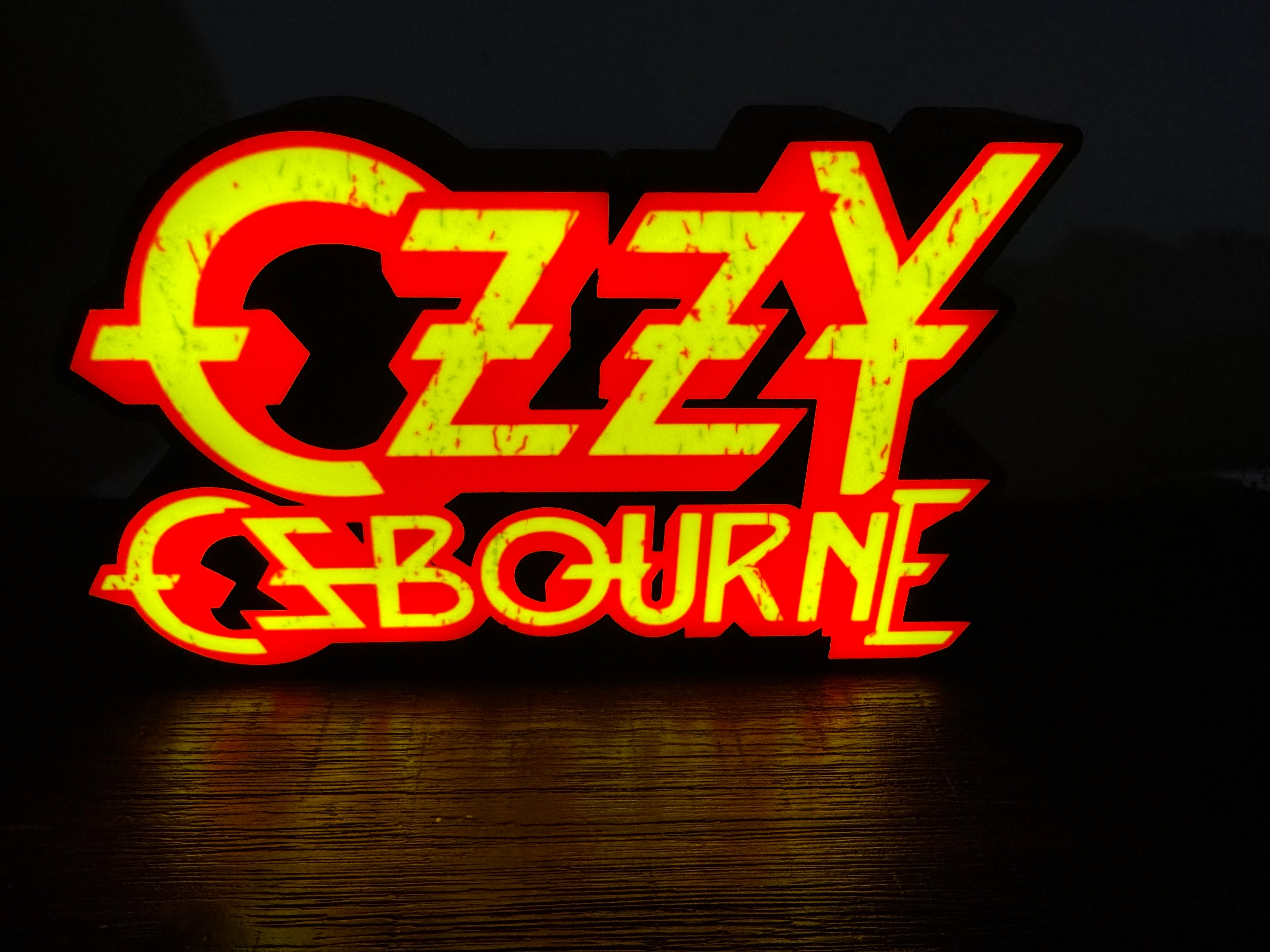 Ozzy Osbourne - Yellow & Red Scratched Logo Light