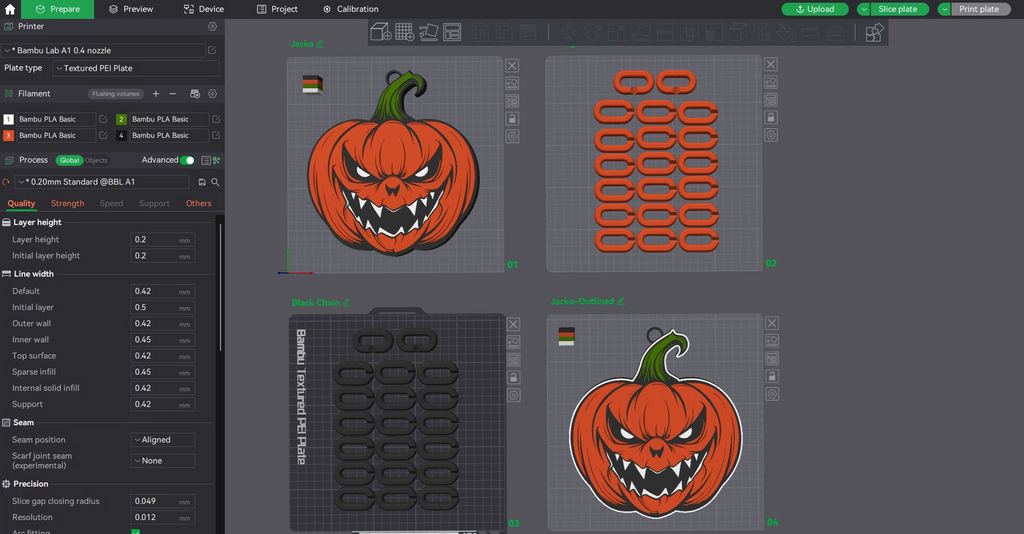 Halloween Jacko Killer Pumpkin Emblem Chain Link