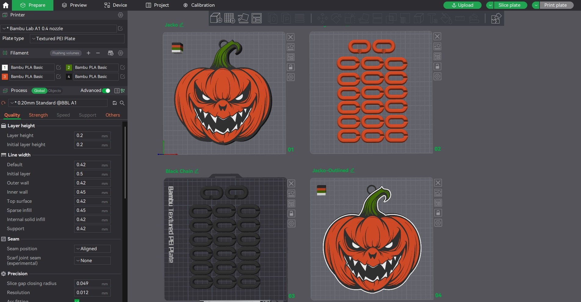Halloween Jacko Killer Pumpkin Emblem Chain Link