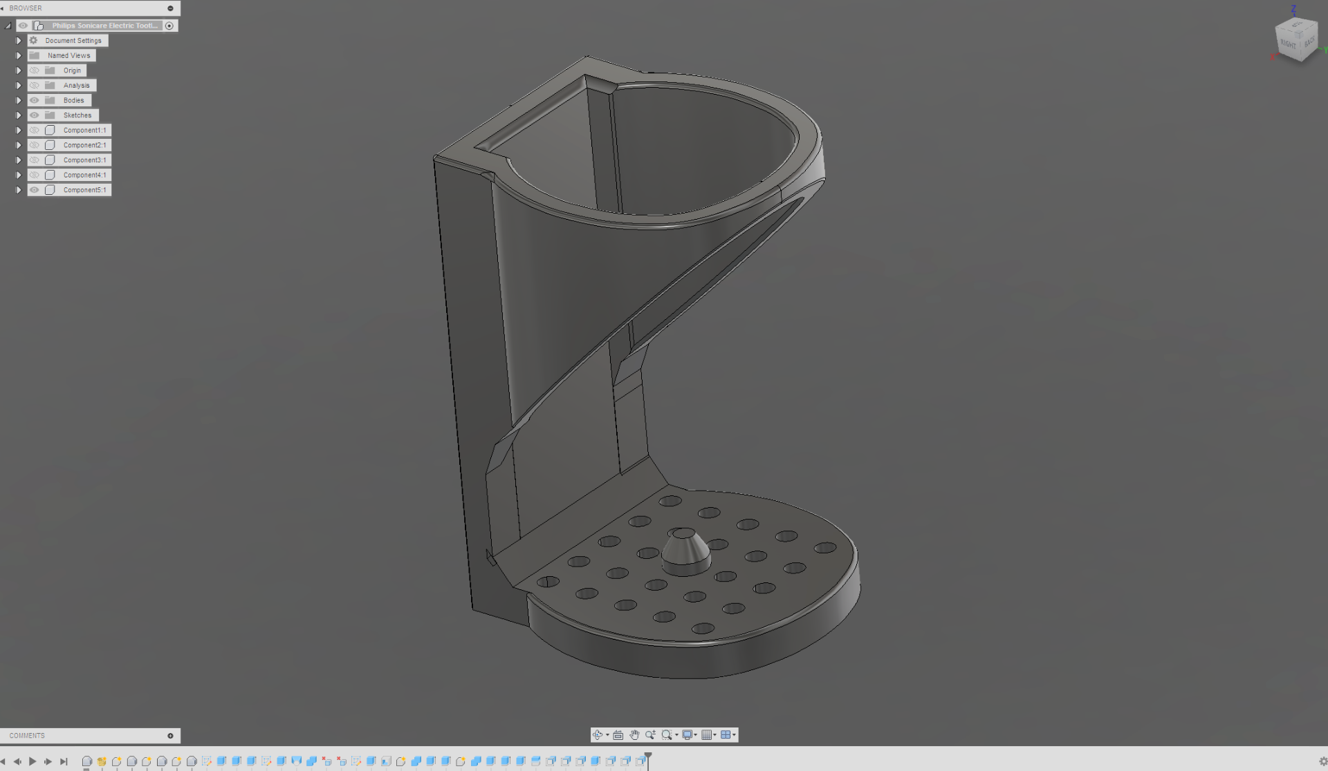 Electric Toothbrush Holder (with drain geometry)