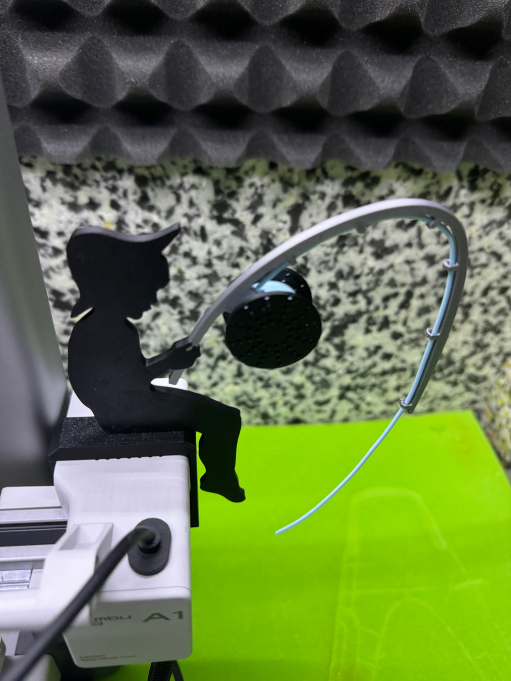 FisherMan with fishing rod and reel filament spool