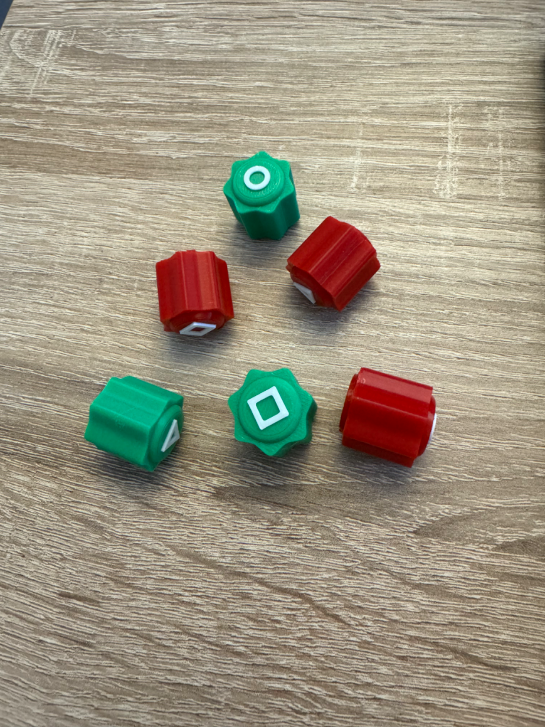 Squid-Inspired Game Tokens Circle,Triangle,Square