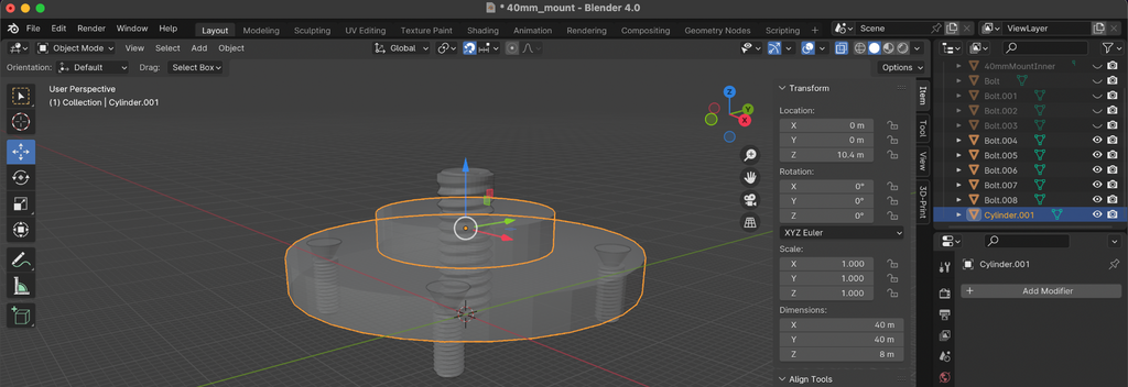 Tripod Mount for Brushless Motor