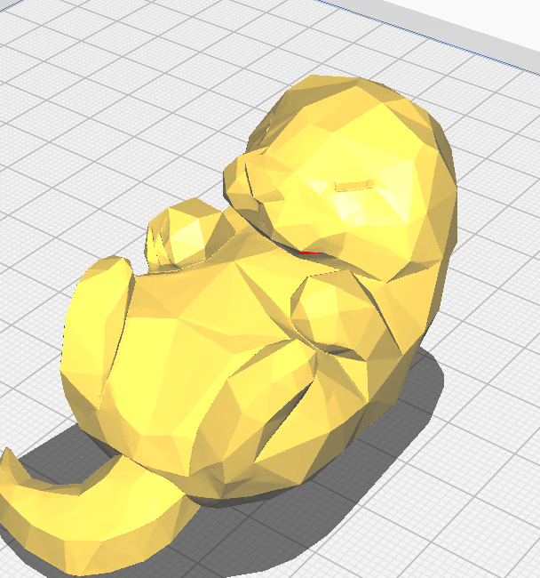 Low Poly Sleeping Otter Figurine
