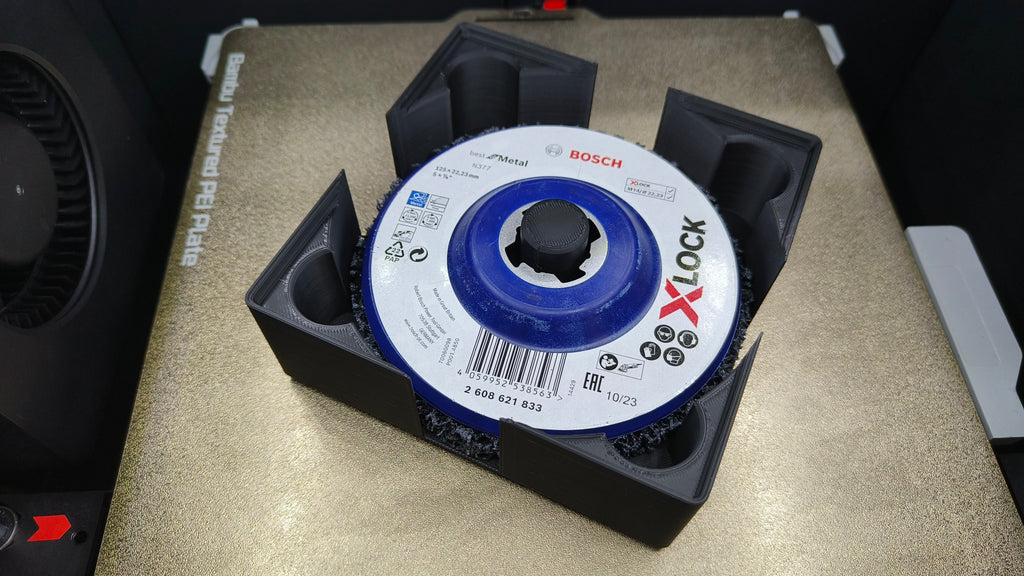 Gridfinity angle grinder disk holder - 125mm