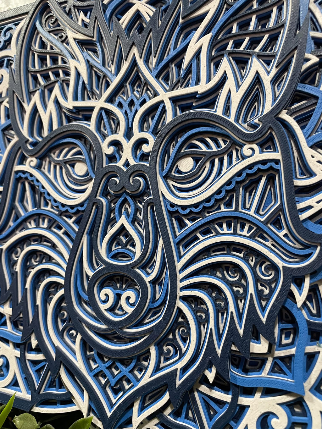 Customizable Layered Mandala Wolf