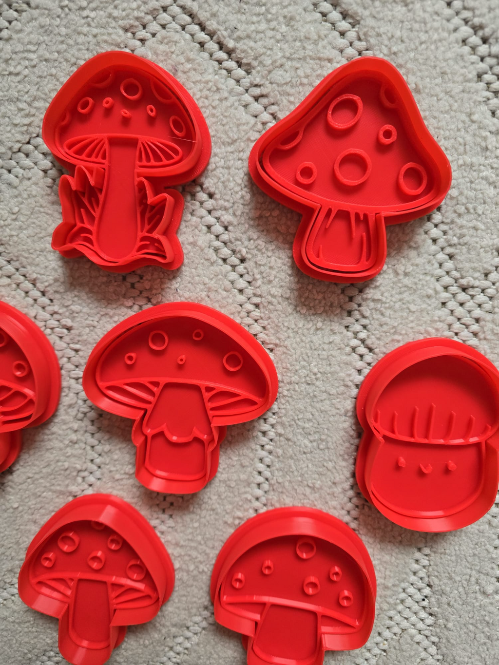 Cute Mushroom Cookie Cutter Playdoh Stamp Kawaii