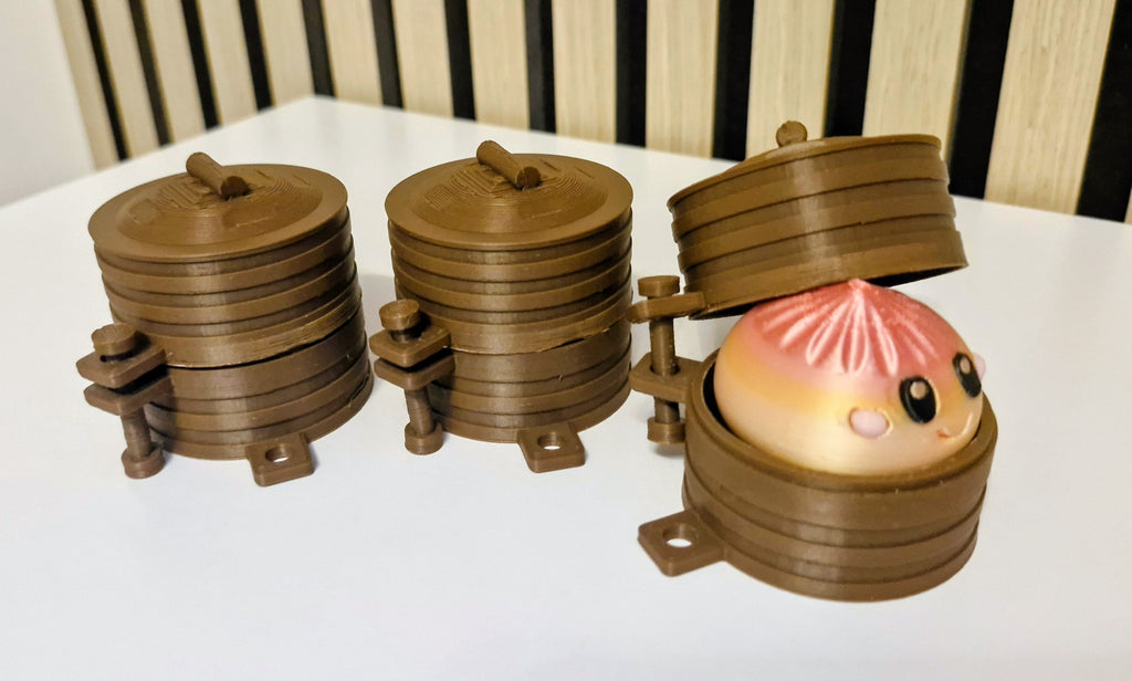 Dumpling Clicker and Pot Keychain