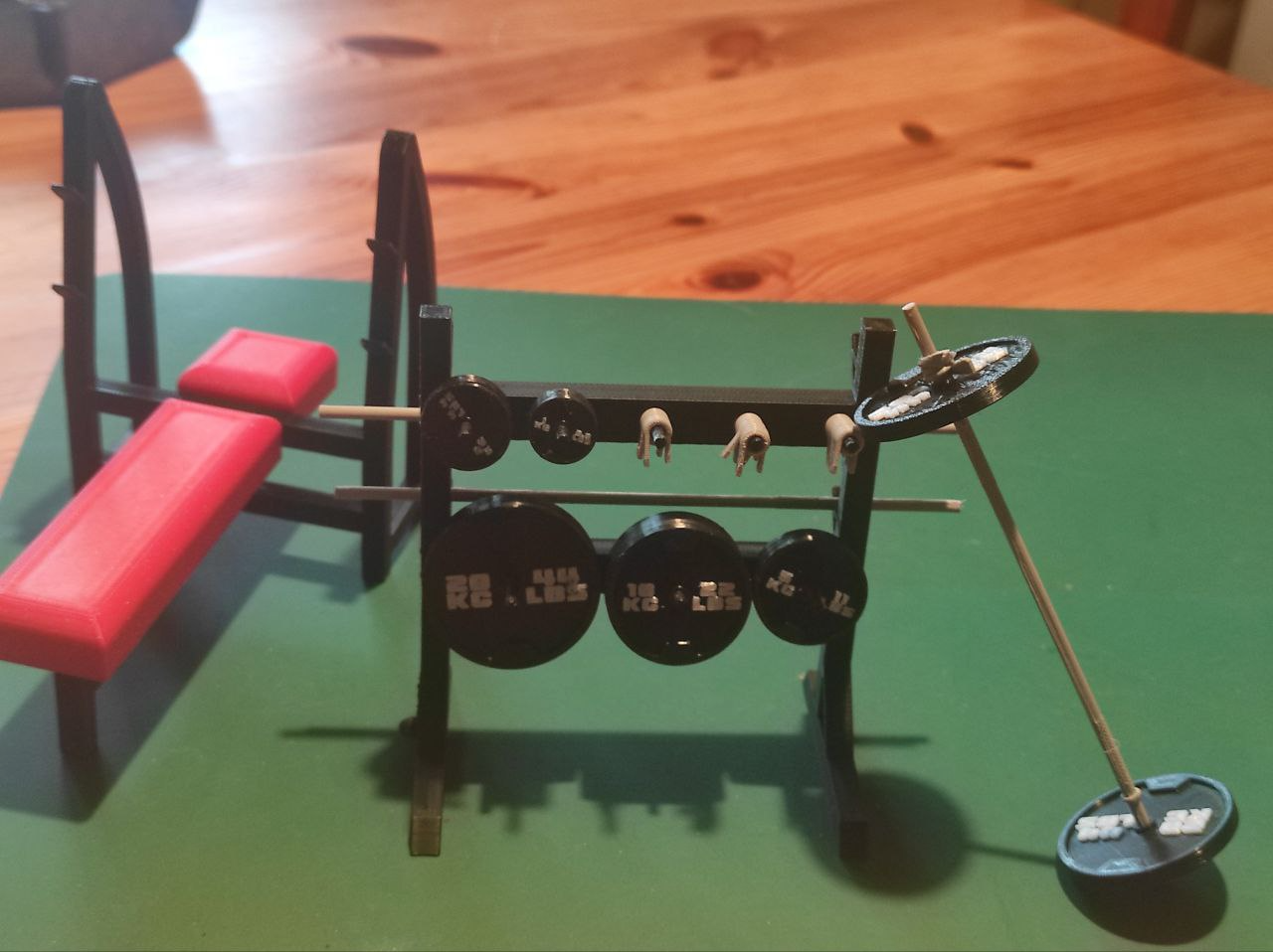 Miniature Weight Set, Bench and Rack