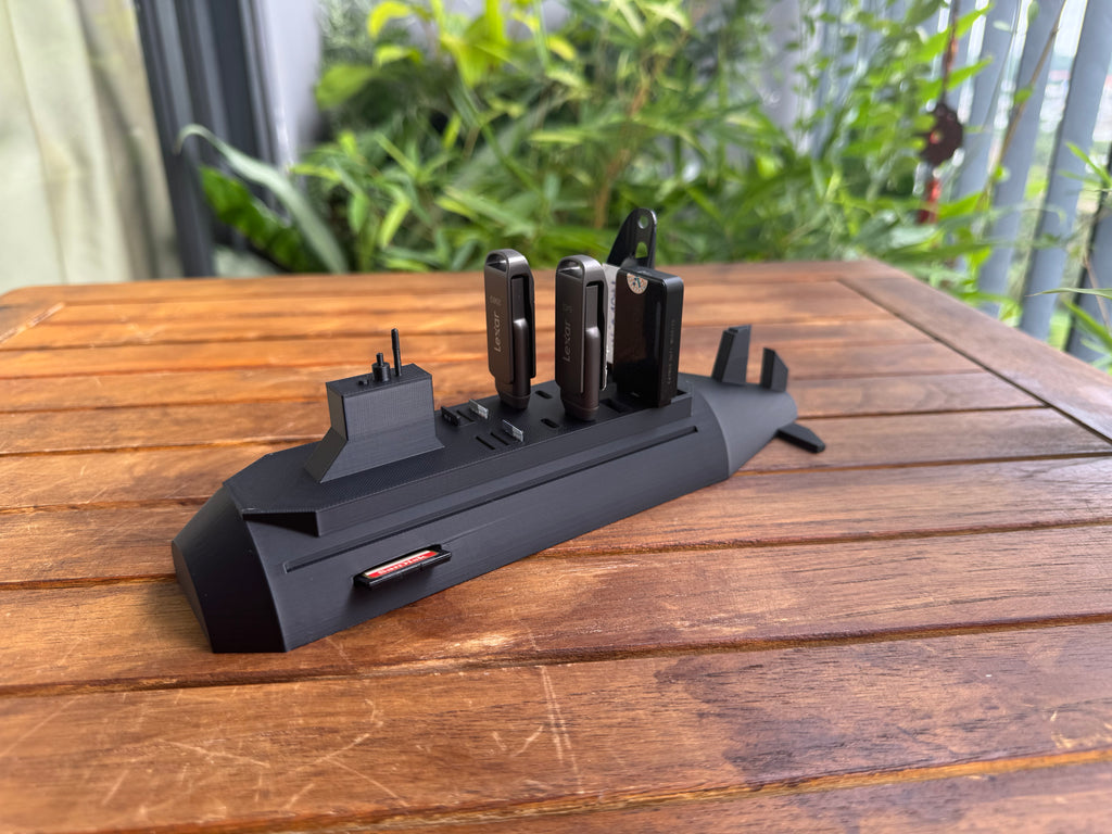 USB and SD Card Holder Submarine