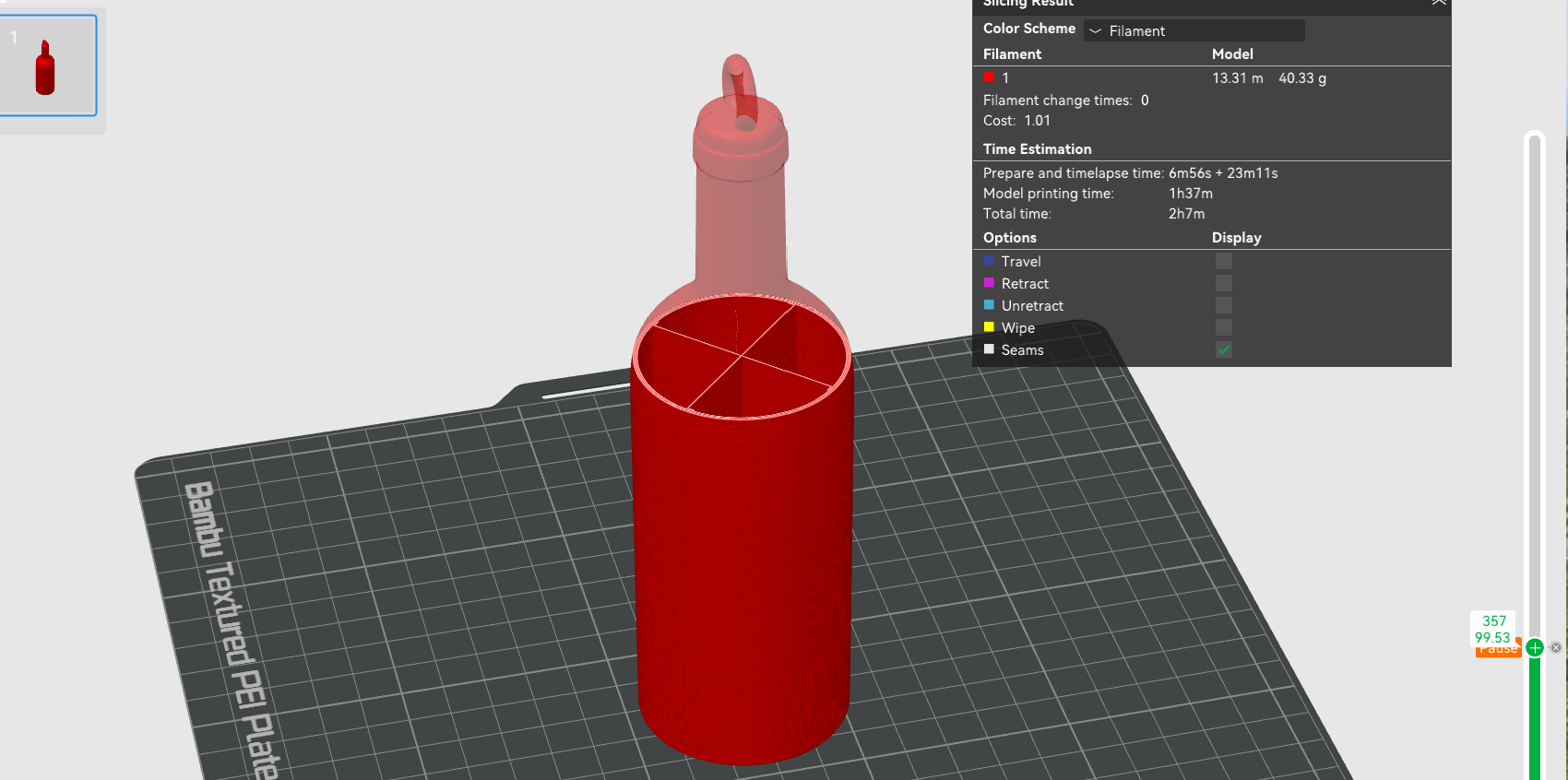 Helium balloon weight - 200g - wine bottle
