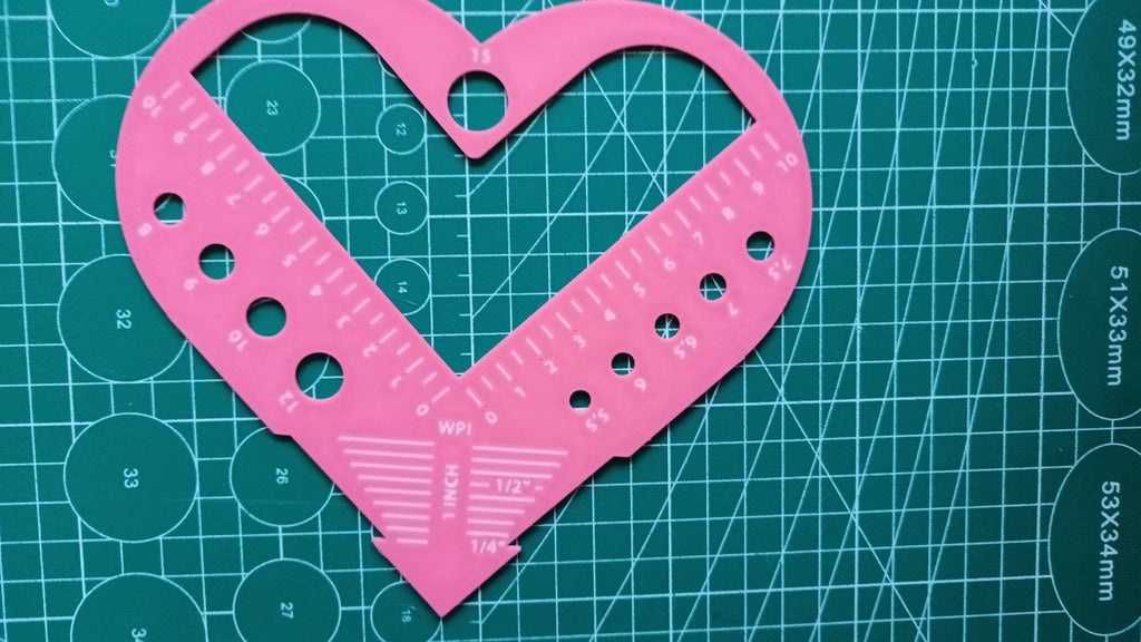 Heart Knitting Gauge & WPI Tool (3-Swap/0-Waste)