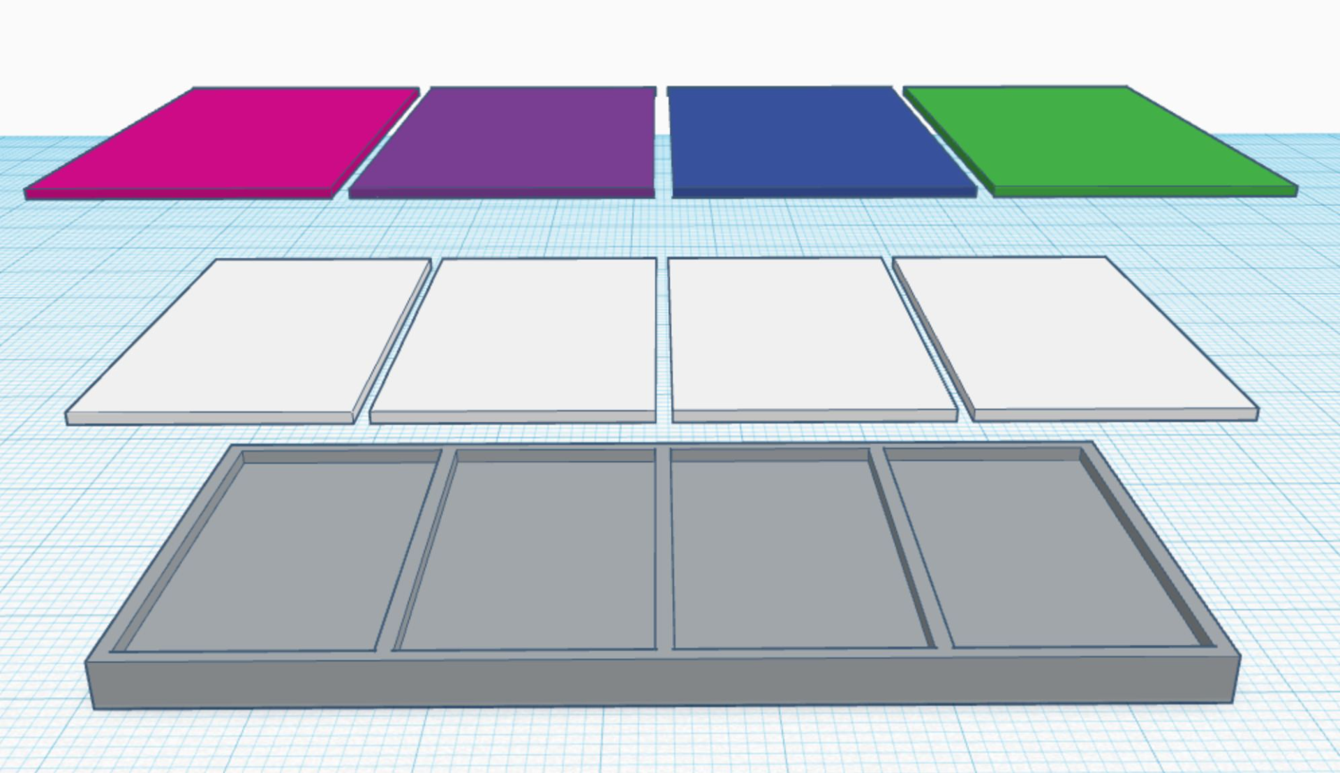 example "keychain" style coloring for minimal filament changes and maximum brightness + color shades