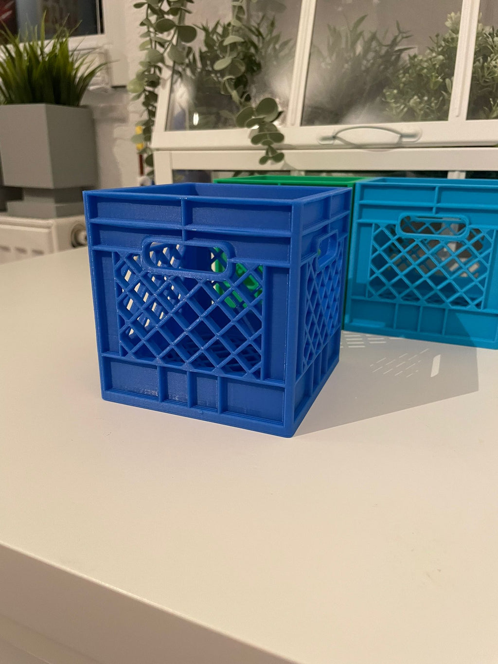 Stackable Milk Crates with Print in Place Pegs